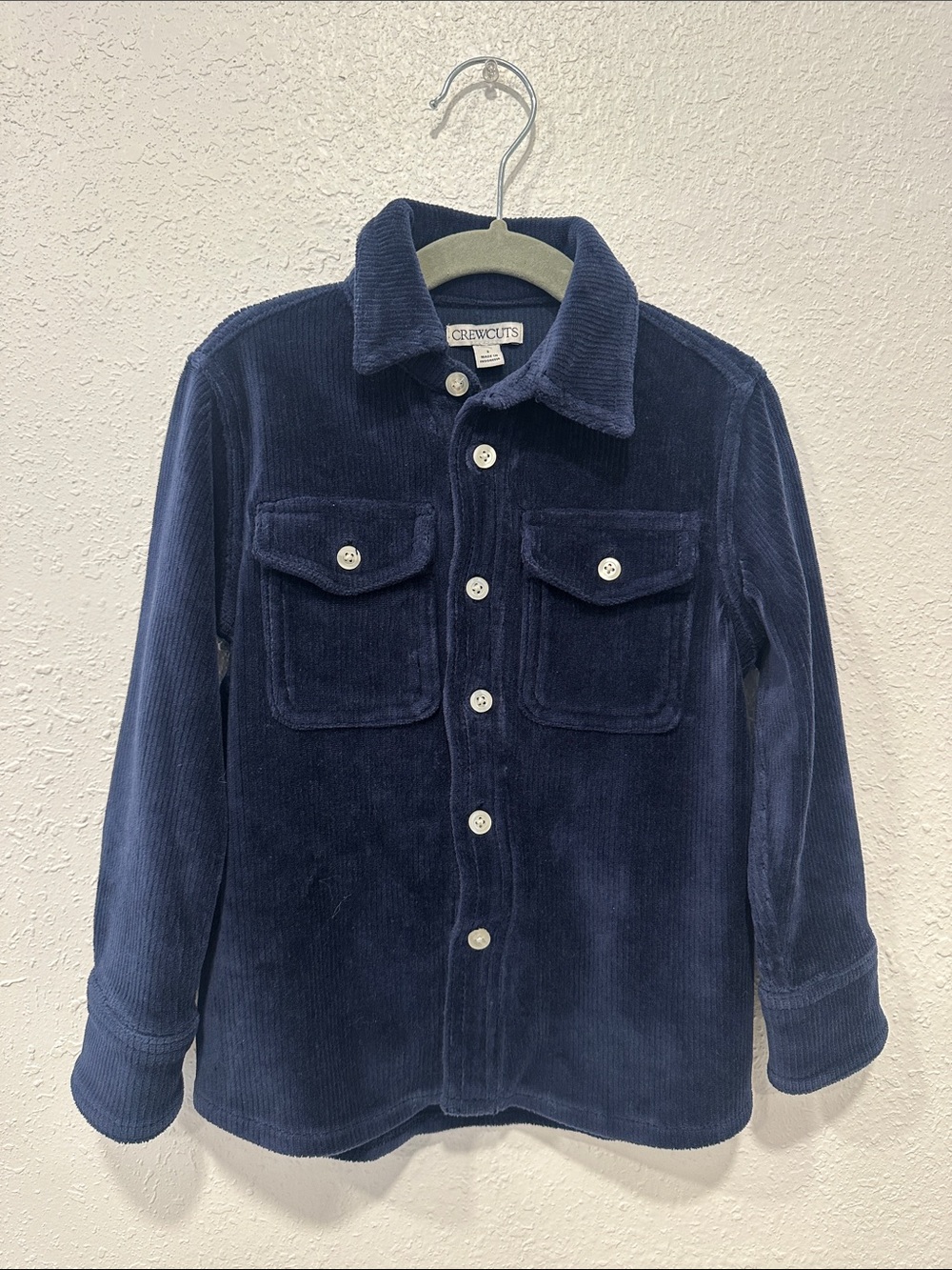 3T Crewcuts Navy Blue Corduroy Button-Front shirt